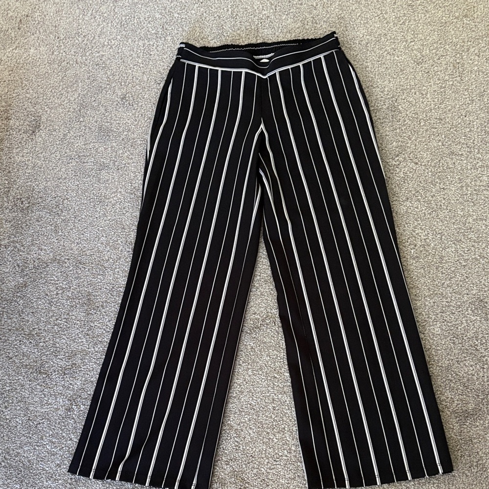 Women's Black Striped Pants